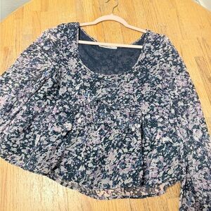 SOLD Abercrombie & Fitch Blue and Purple Floral Blouse